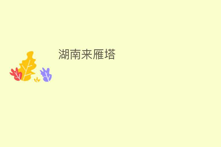 湖南来雁塔