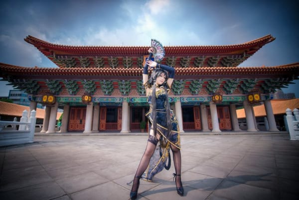 古风旗袍美女黑丝美腿cosplay洛天依诱惑销魂