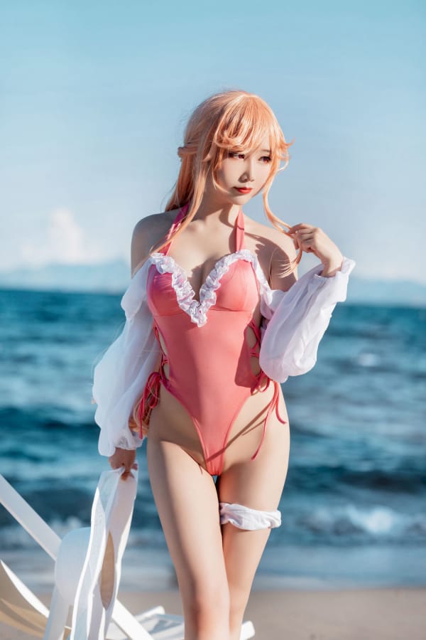 海边少女面饼仙儿粉色泳装 - 碧蓝航线舰娘黎塞留