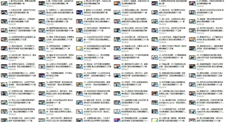 浪迹《恋爱秘籍》全套94集节课程