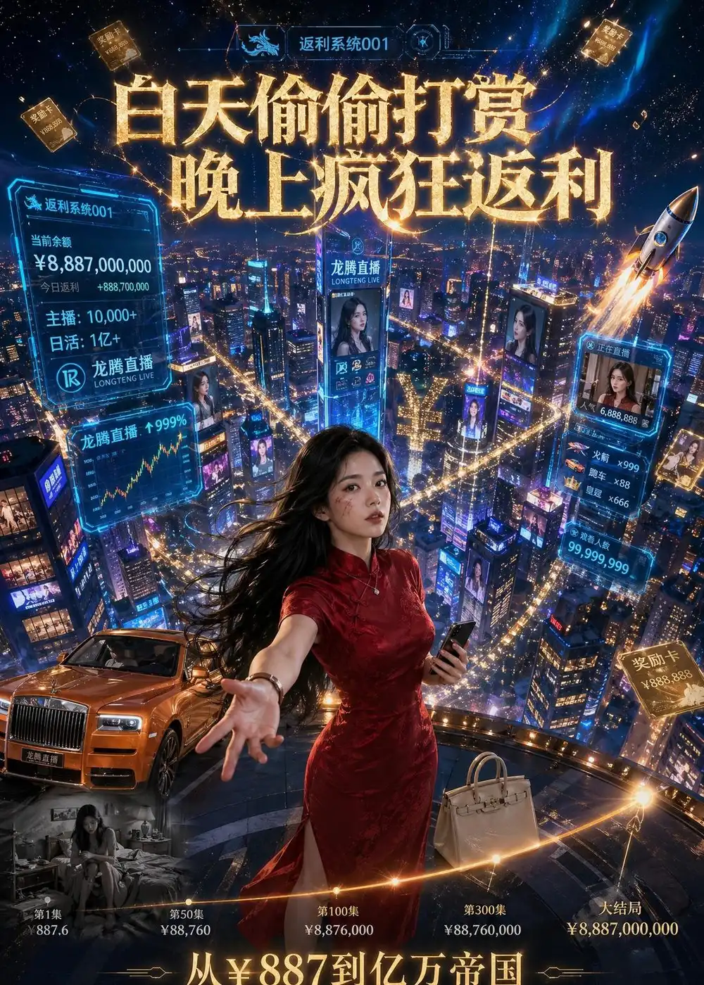 白天偷偷打赏晚上疯狂返利（70集）Ai短剧