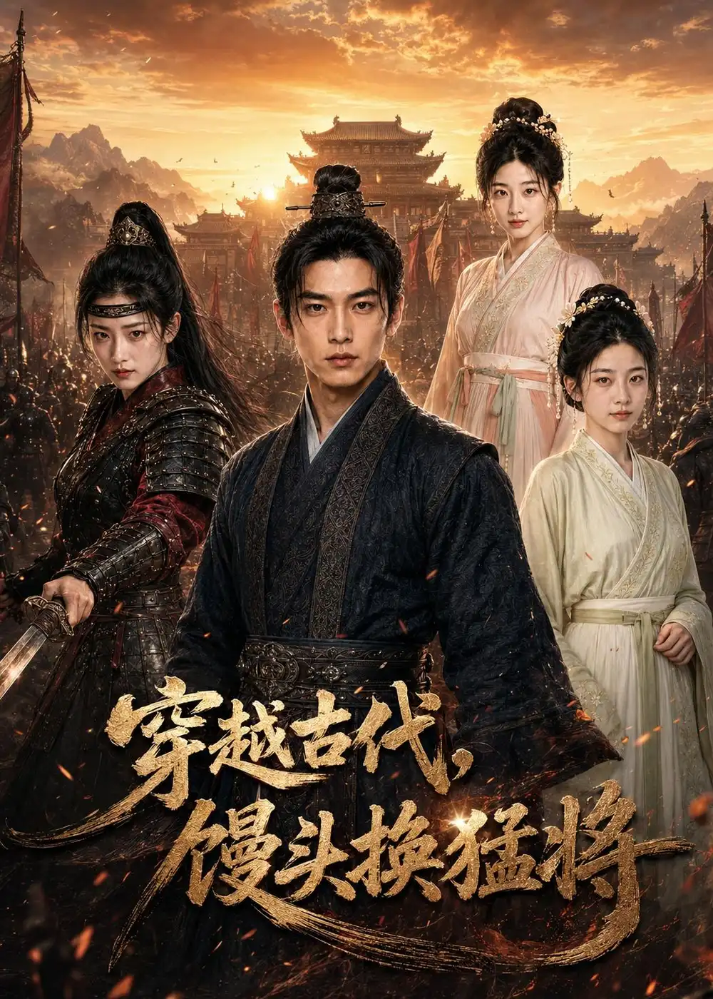 穿越古代馒头换猛将（72集）AI短剧