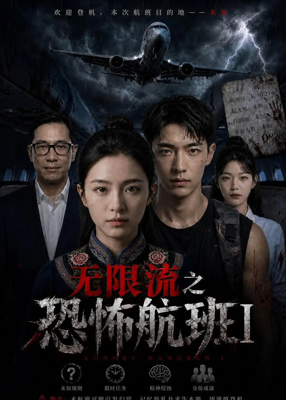 无限流之kong怖航班1（80集）AI短剧