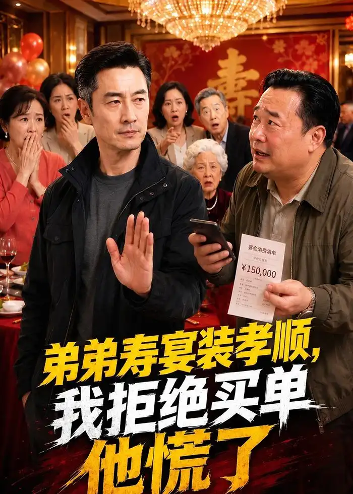 弟弟寿宴装孝顺我拒绝买单他慌了（62集）AI短剧