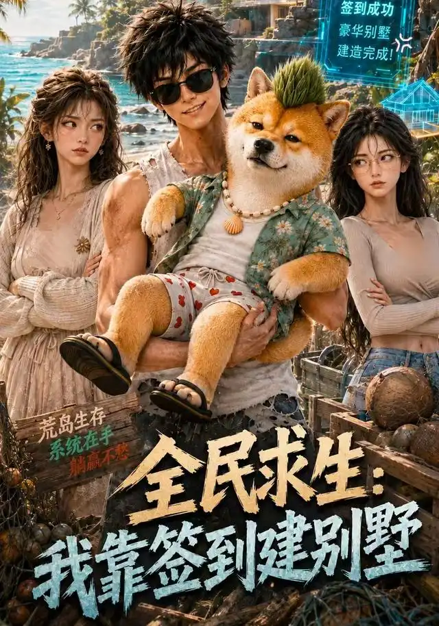 全民求生我靠签到建别墅（122集）AI短剧