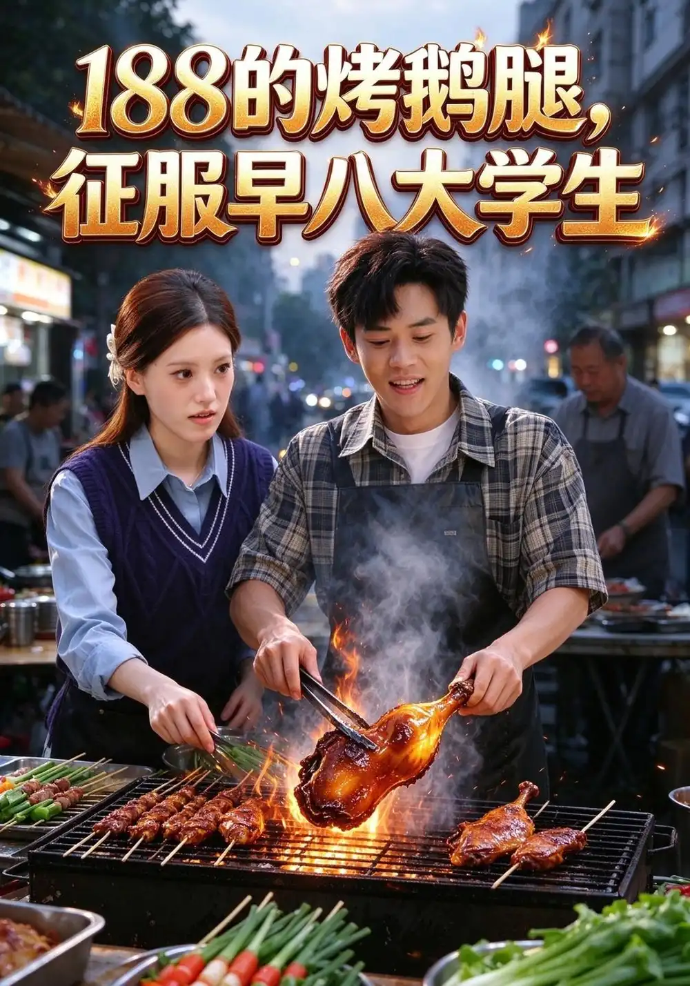 188的烤鹅腿征服早八大学生（84集）徐浩楠＆王新月