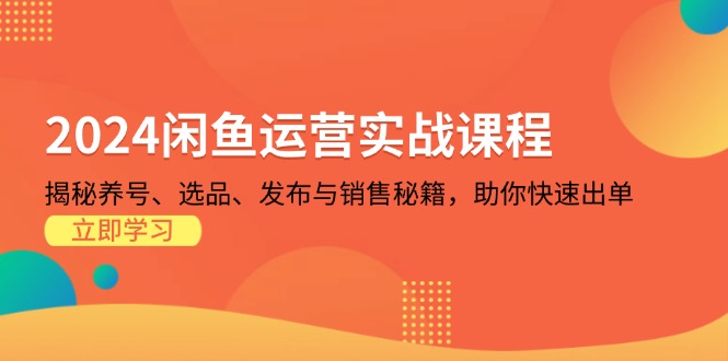 2024闲鱼运营实战课程：揭秘养号、选品、发布与销售秘籍，助你快速出单 - 中创网项目