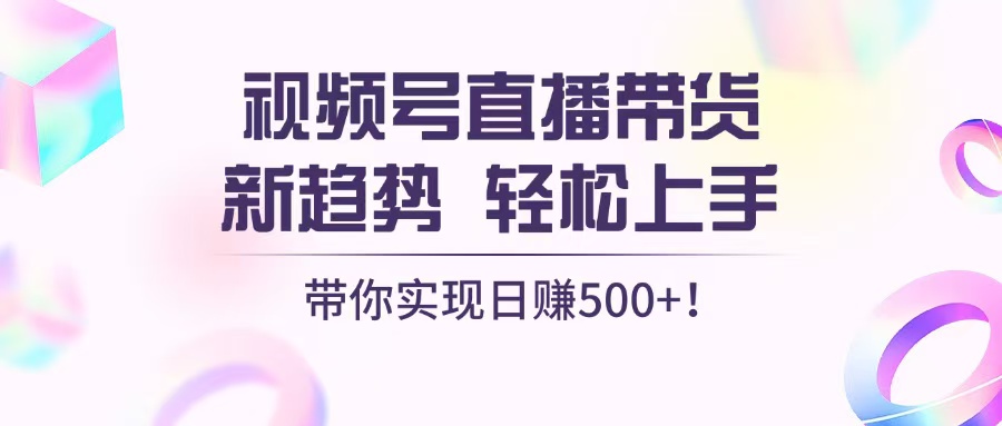 视频号直播带货新趋势，轻松上手，带你实现日赚500+ - 中创网项目