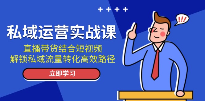 私域运营实战课：直播带货结合短视频，解锁私域流量转化高效路径 - 中创网项目