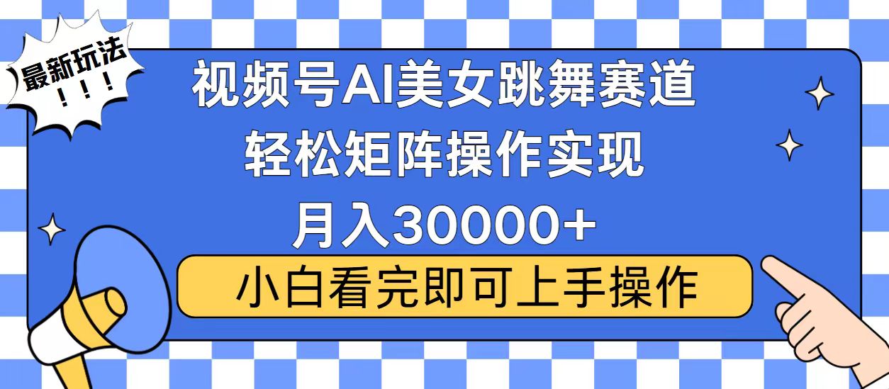 视频号蓝海赛道玩法，当天起号，拉爆流量收益，小白也能轻松月入30000+ - 中创网项目