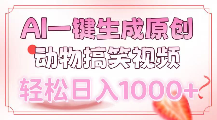 AI一键生成原创动物搞笑视频，轻松日入1000+ - 中创网项目