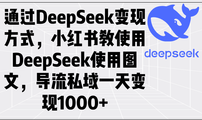 通过DeepSeek变现方式，小红书教使用DeepSeek图文，导流私域一天变现1000+ - 中创网项目