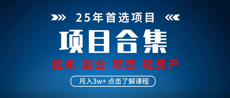 2025 实操项目合集 挂机类型 直播类型 轻资产创业类型 课程分享各项目... - 中创网项目