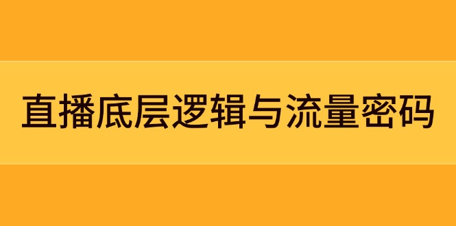 直播底层逻辑与流量密码：定位模型+案例拆解，急速流承接与数据优化全攻略 - 中创网项目