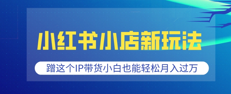 小红书小店新玩法，蹭这个IP带货，小白也能轻松月入过W - 冒泡网项目