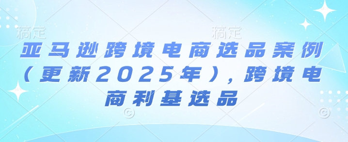 亚马逊跨境电商选品案例(更新2025年)，跨境电商利基选品 - 冒泡网项目