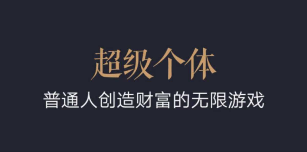 超级个体：2024-2025翻盘指南，普通人创造财富的无限游戏 - 冒泡网项目