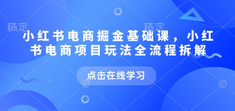 小红书电商掘金课，小红书电商项目玩法全流程拆解 - 冒泡网项目