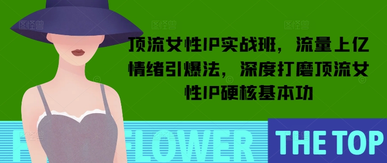 顶流女性IP实战班，流量上亿情绪引爆法，深度打磨顶流女性IP硬核基本功 - 冒泡网项目