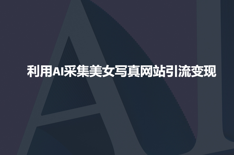 利用AI采集美女写真网站引流变现，引流嘎嘎的 - 冒泡网项目