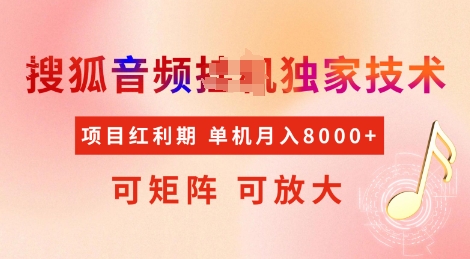 全网首发搜狐音频挂JI独家技术，项目红利期，可矩阵可放大，稳定月入8k - 冒泡网项目