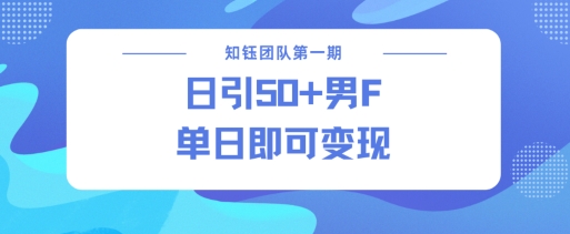 男粉引流新方法不违规，当日即可变现 - 冒泡网项目