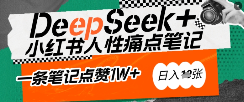 AI赋能小红书爆款秘籍：用DeepSeek轻松抓人性痛点，小白也能写出点赞破万的吸金笔记，日入多张 - 冒泡网项目
