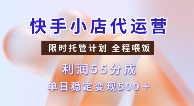 快手小店代运营3.0，模式新升级，收益55分，稳定单日5张 - 冒泡网项目