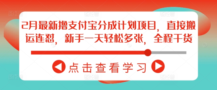 2月最新撸支付宝分成计划项目，直接搬运连怼，新手一天轻松多张，全程干货 - 冒泡网项目