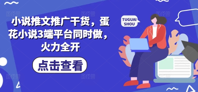 小说推文推广干货，蛋花小说3端平台同时做，火力全开 - 冒泡网项目