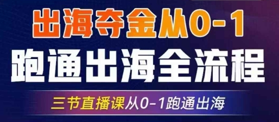 2025出海夺金从0-1跑通出海全流程，三节直播课从0-1跑通出海，教你用AI跑通全流程 - 冒泡网项目