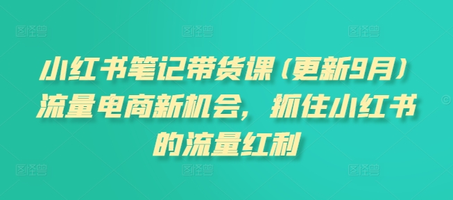 小红书笔记带货课(更新25年3月)流量电商新机会，抓住小红书的流量红利 - 冒泡网项目