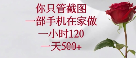 你只管截图，一部手机在家操作，一小时120.一天5张 - 冒泡网项目