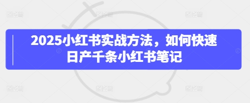 2025小红书实战方法，如何快速日产千条小红书笔记 - 冒泡网项目