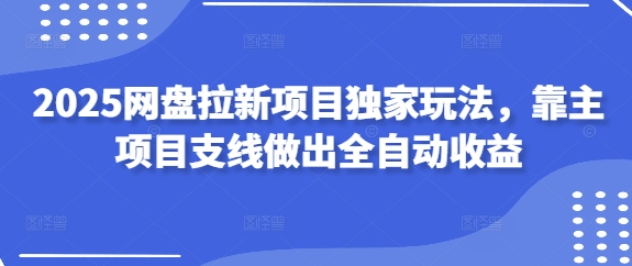 2025网盘拉新项目独家玩法，靠主项目支线做出全自动收益 - 冒泡网项目