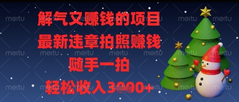 解气又挣钱的项目，最新违章拍照挣钱，随手一拍，轻松收入多张 - 冒泡网项目