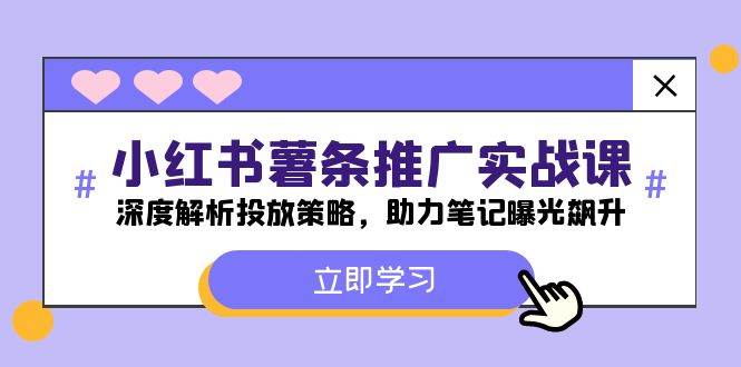 小红书-薯条推广实战课：深度解析投放策略，助力笔记曝光飙升 - 福缘网项目