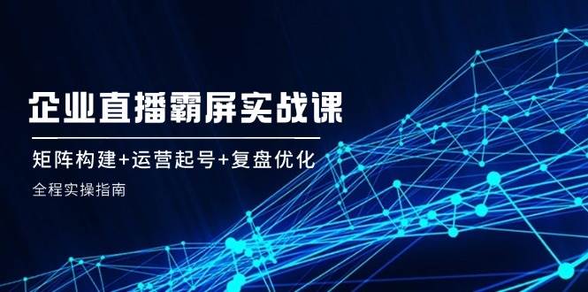 企业直播霸屏实战课：矩阵构建+运营起号+复盘优化，全程实操指南 - 福缘网项目