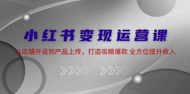 小红书变现运营课：从店铺开设到产品上传，打造吸睛爆款 全方位提升收入 - 福缘网项目