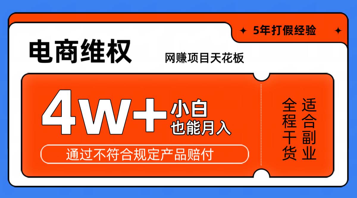 网赚项目天花板电商购物维权月收入稳定4w+独家玩法小白也能上手 - 福缘网项目