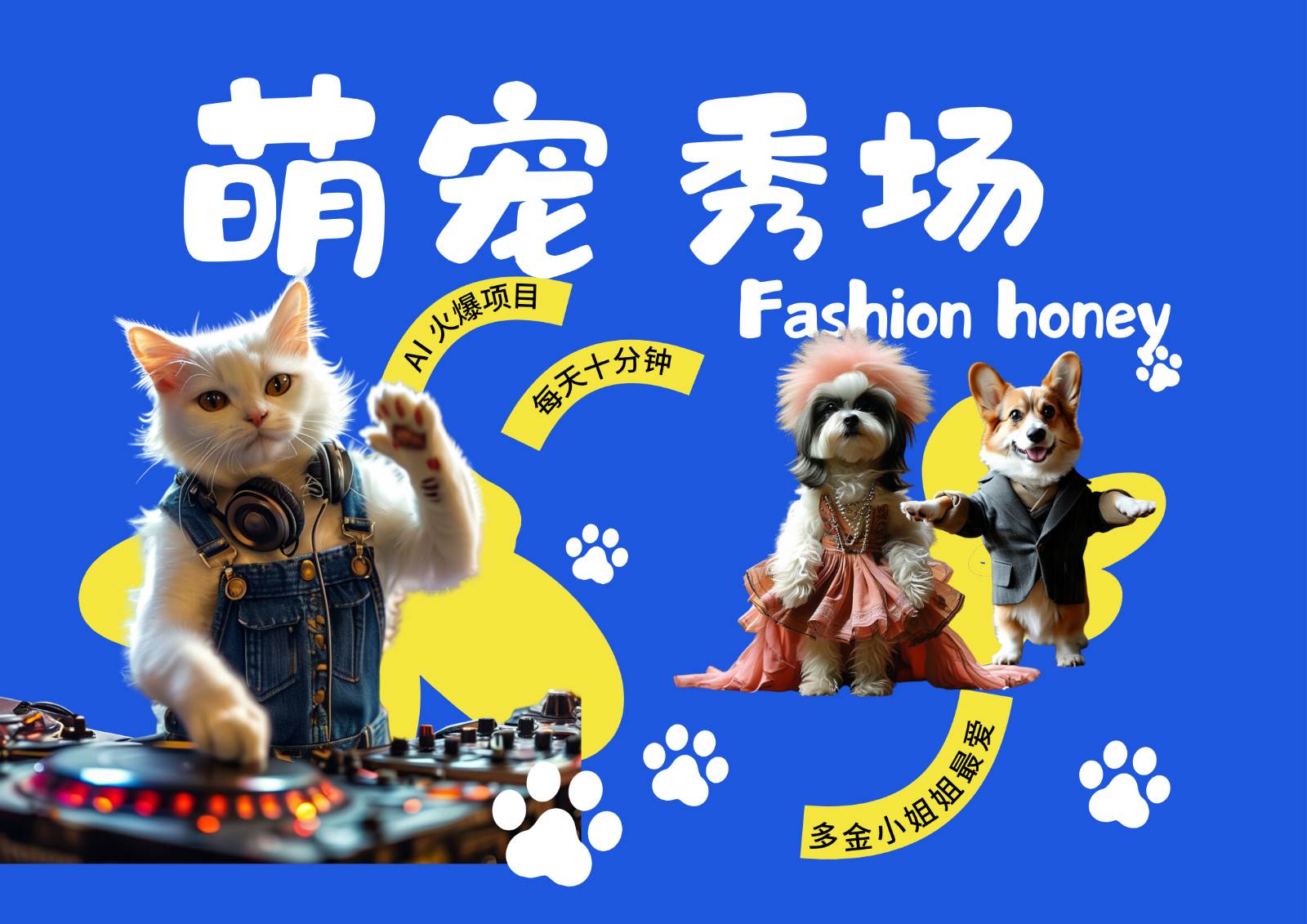 酷飒动物跳舞走秀  时尚喵FASHION汪 多金小姐姐最爱的 轻松月入破W - 福缘网项目