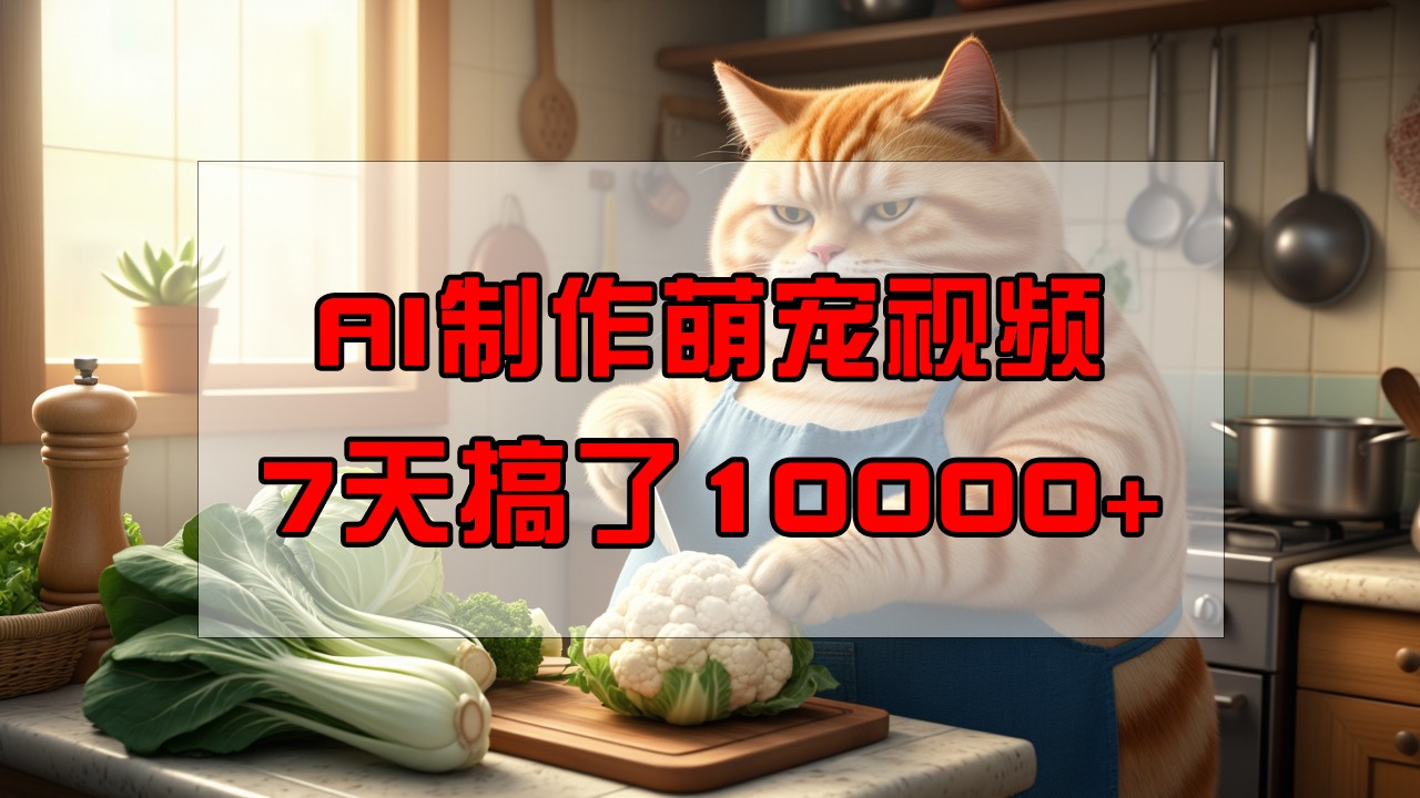 靠AI制作萌宠视频，7天搞了1万+，操作简单门槛低，有手机就行 - 福缘网项目