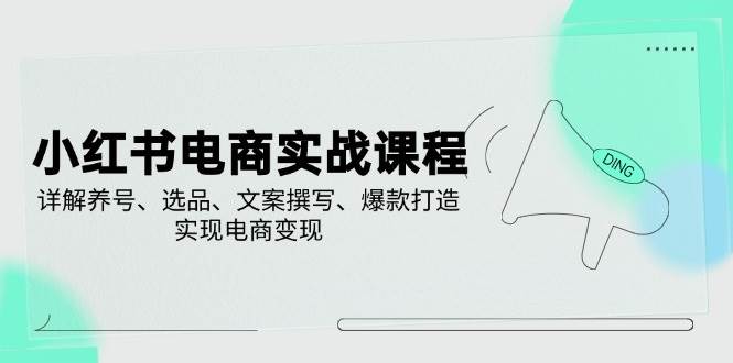 小红书电商实战课程，详解养号、选品、文案撰写、爆款打造，实现电商变现 - 福缘网项目