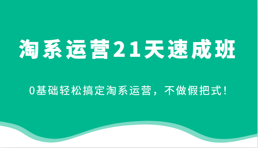 淘系运营21天速成班，0基础轻松搞定淘系运营，不做假把式！ - 福缘网项目