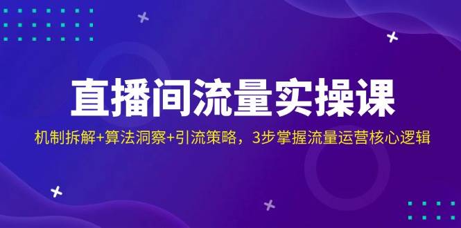直播间流量实操课：机制拆解+算法洞察+引流策略，3步掌握流量运营核心逻辑 - 福缘网项目