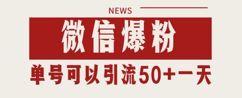 微信爆粉，私域暴力引流打法日引千粉 单号日进50+ - 冒泡网项目