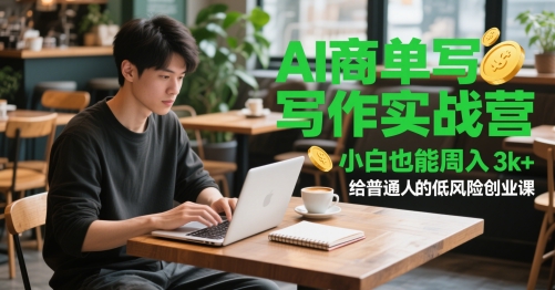 AI商单写作实战营，小白也能周入3k+，给普通人的低风险创业课 - 冒泡网项目