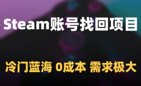 Steam账号找回项目，冷门蓝海，0成本，需求极大 - 冒泡网项目