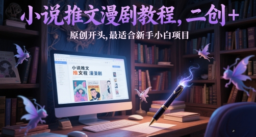 小说推文漫剧教程，二创+原创开头，最适合新手小白项目 - 冒泡网项目