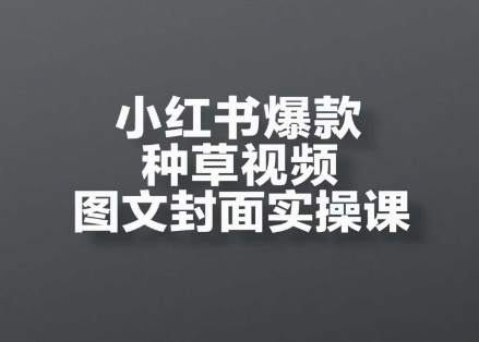 小红书爆款种草视频图文封面实操课，​开店、选品、引流、变现全流程 - 冒泡网项目
